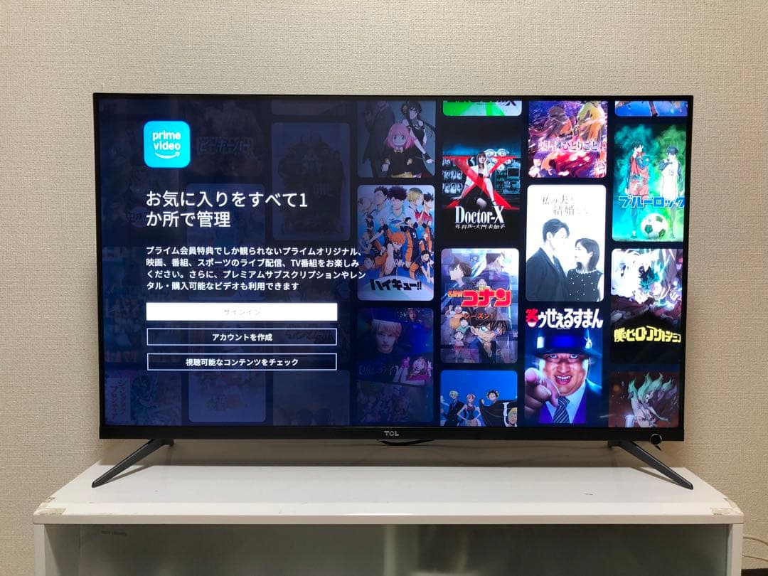 TCL 液晶テレビ 43P815B 20年製 43型 4K スマートテレビ