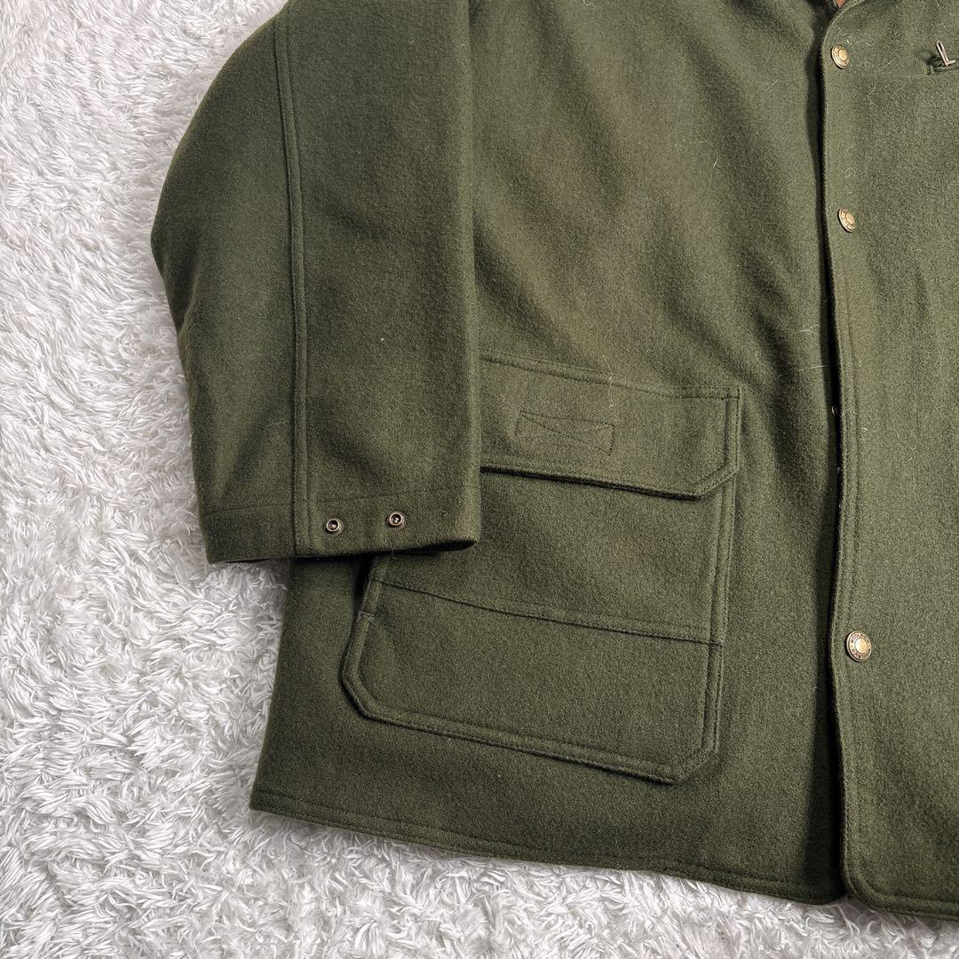 WOOLRICH 90s レザー襟 ライナー付 ウールコート L