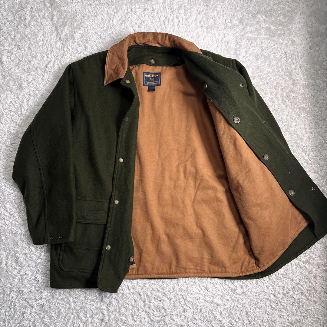 WOOLRICH 90s レザー襟 ライナー付 ウールコート L