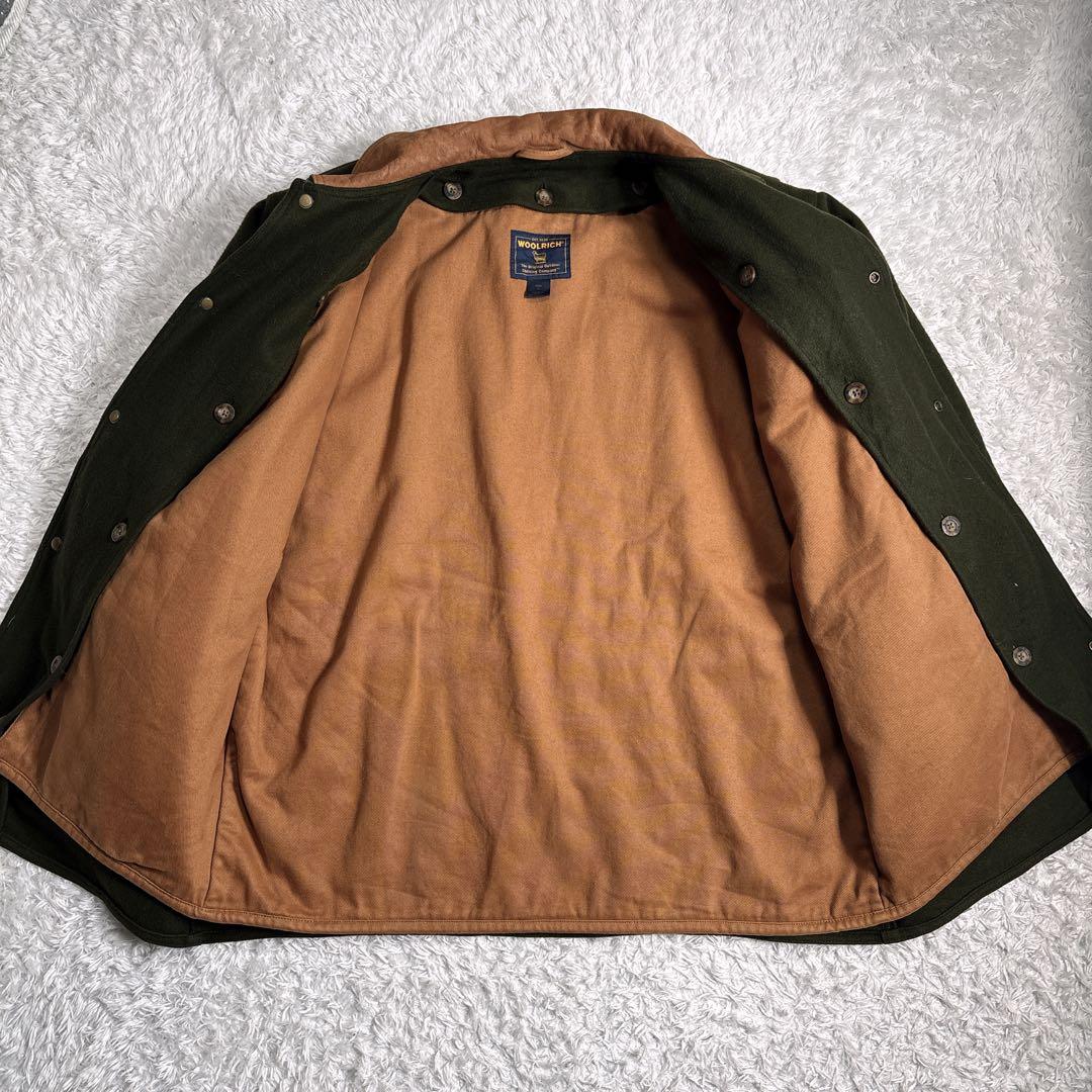 WOOLRICH 90s レザー襟 ライナー付 ウールコート L