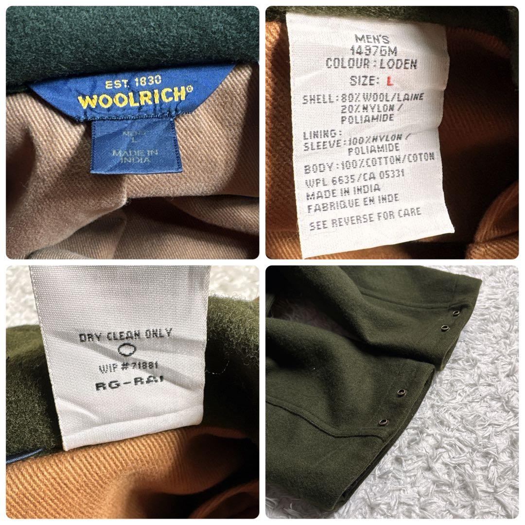WOOLRICH 90s レザー襟 ライナー付 ウールコート L