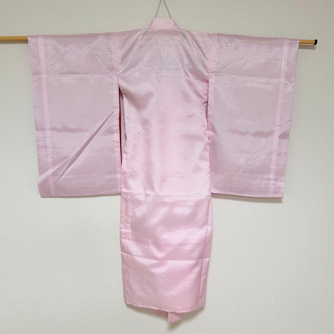 着物　お宮参り　産着　祝着　赤　つづみ　束ね熨斗　四季草花　女の子　襦袢付き