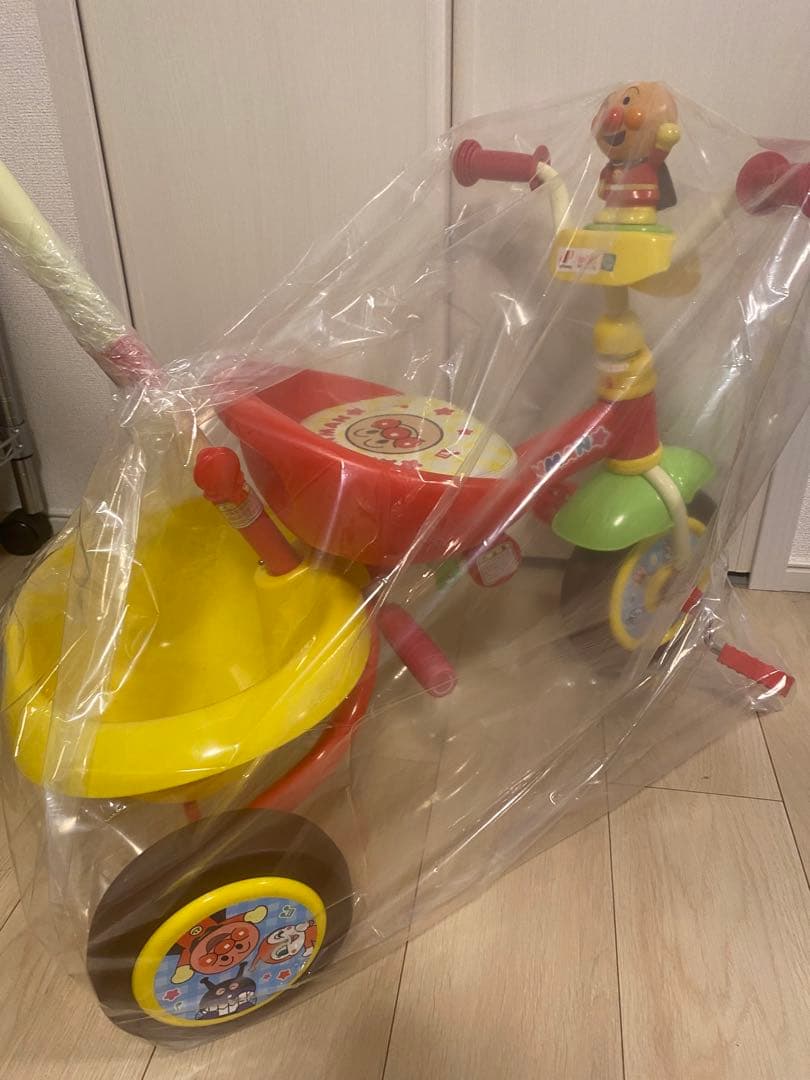 【美品】アンパンマン 三輪車 持ち手付き