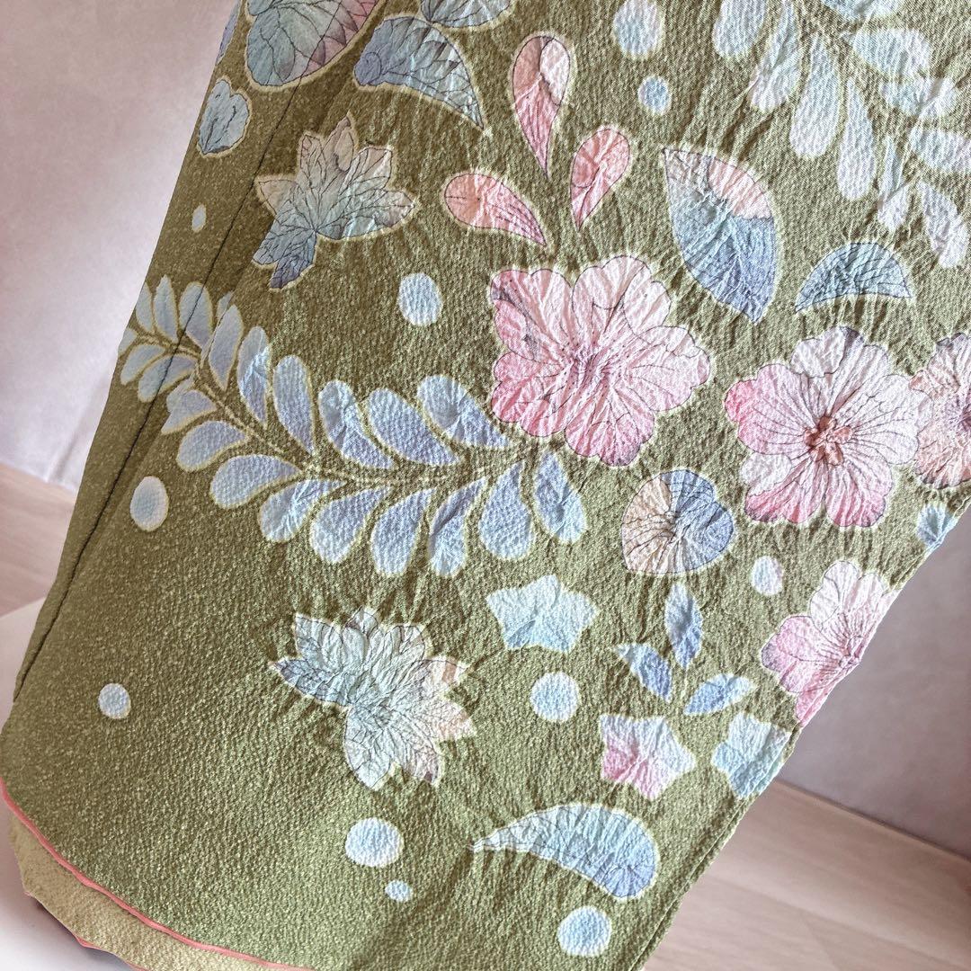 訪問着　フルセット　辻ヶ花　スモールサイズ　丹後ちりめん　着物　正絹　G11
