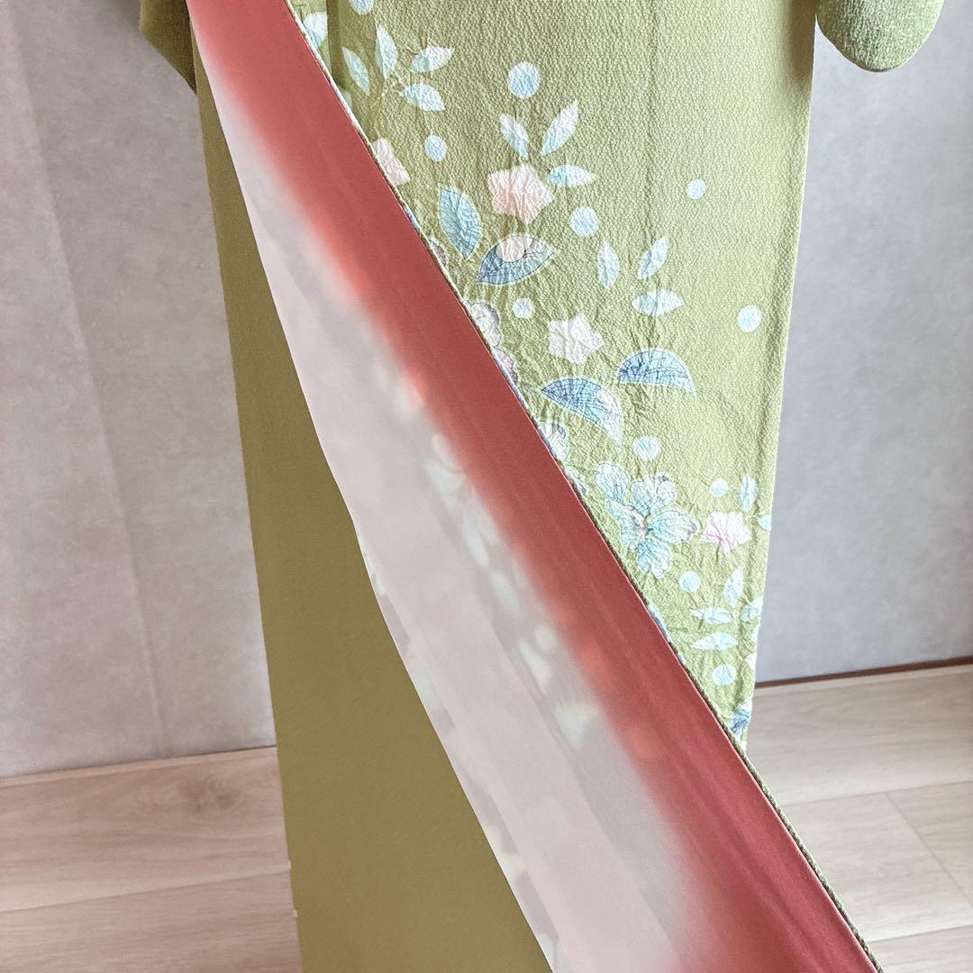 訪問着　フルセット　辻ヶ花　スモールサイズ　丹後ちりめん　着物　正絹　G11