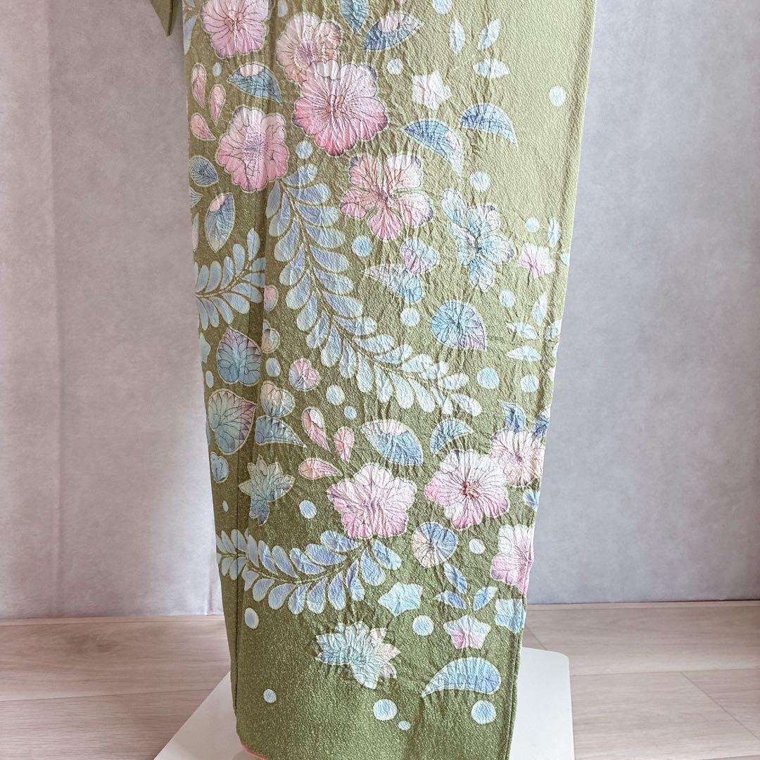 訪問着　フルセット　辻ヶ花　スモールサイズ　丹後ちりめん　着物　正絹　G11