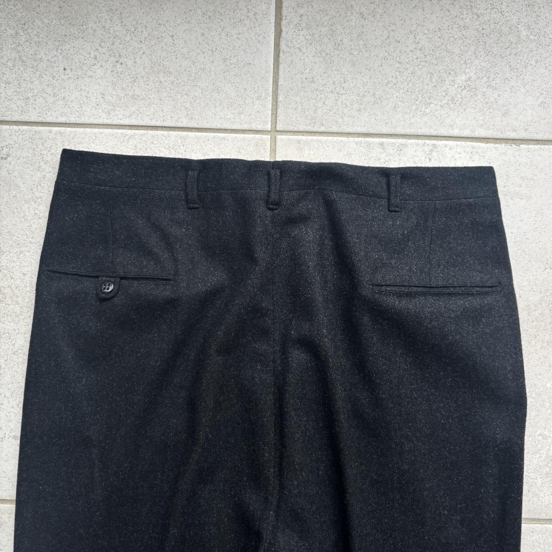 50s USA製 ブラック絣 ツータックウールスラックス レーヨンフリスコパンツ