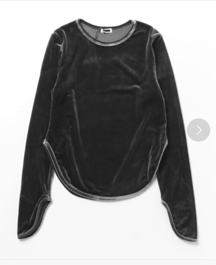 H hbeauty&youth ベルベット長袖トップス エイチビュティー
