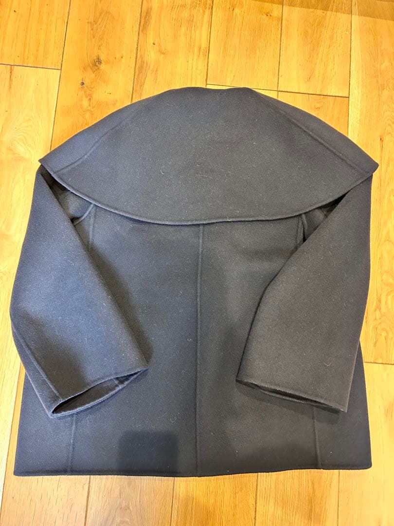 Drawer ドゥロワー　ウールケヌキビッグカラーコート　38サイズ　濃紺