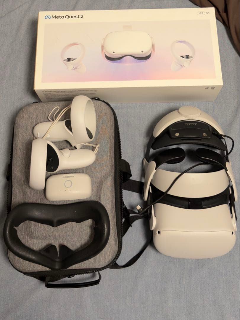  Quest 2 128GB本体＋バッテリー付き快適ストラップ純正箱付き