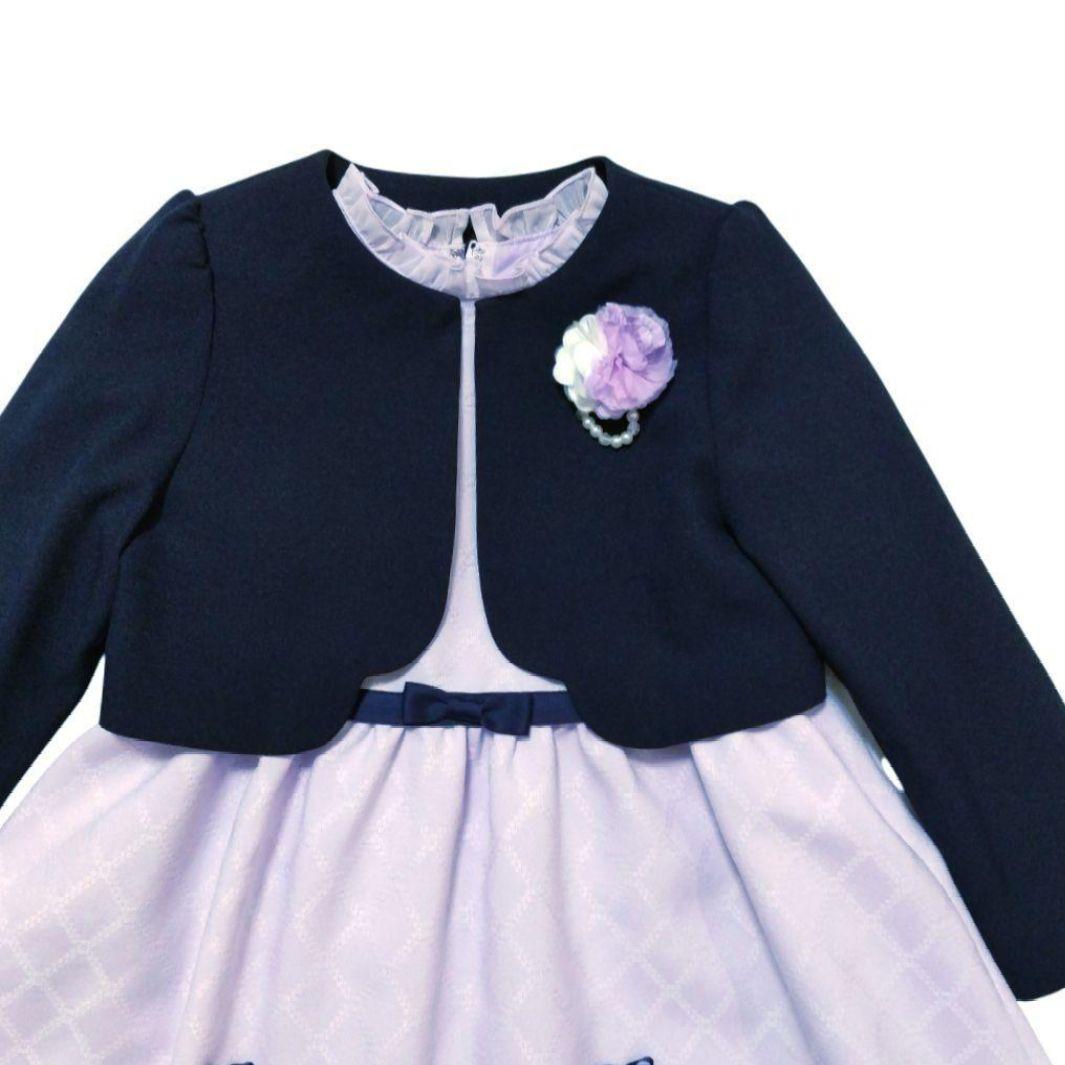 【130】サクラ セレモニー 入学 卒園 発表会 フォーマル ラベンダー リボン