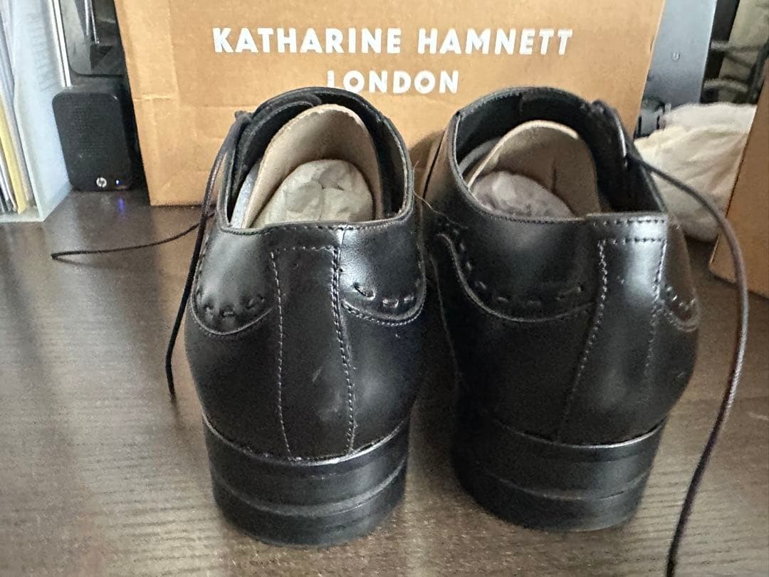 KATHARINE HAMNETTキャサリンハムネット本革26.5cmブラック