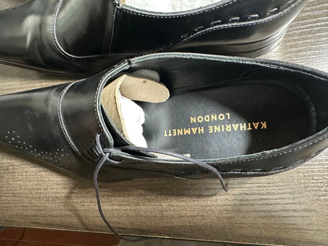 KATHARINE HAMNETTキャサリンハムネット本革26.5cmブラック