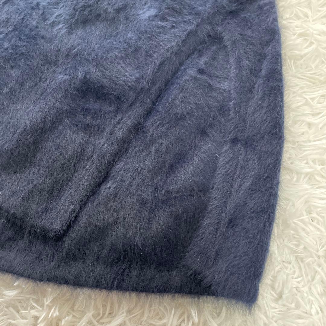 新品　未使用　ビアズリー ファーニットポンチョ　ネイビー