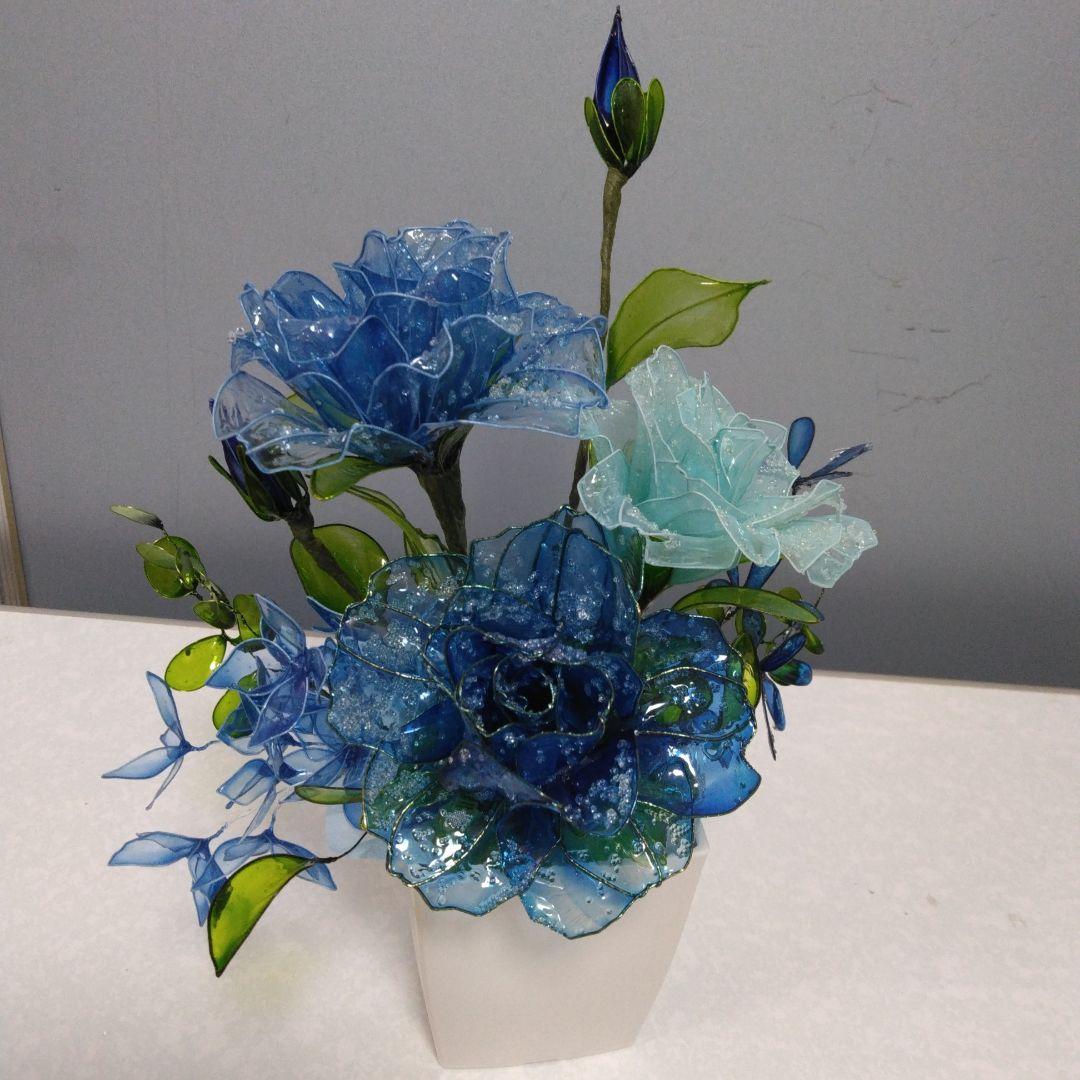 アメリカンフラワー、ディプフラワー(碧の薔薇）