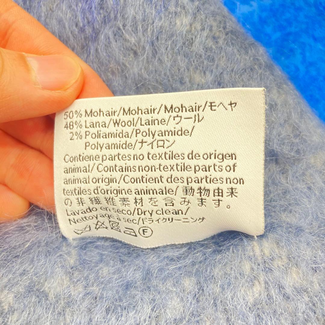 【美品】LOEWEロエベ ストライプモヘア マフラー