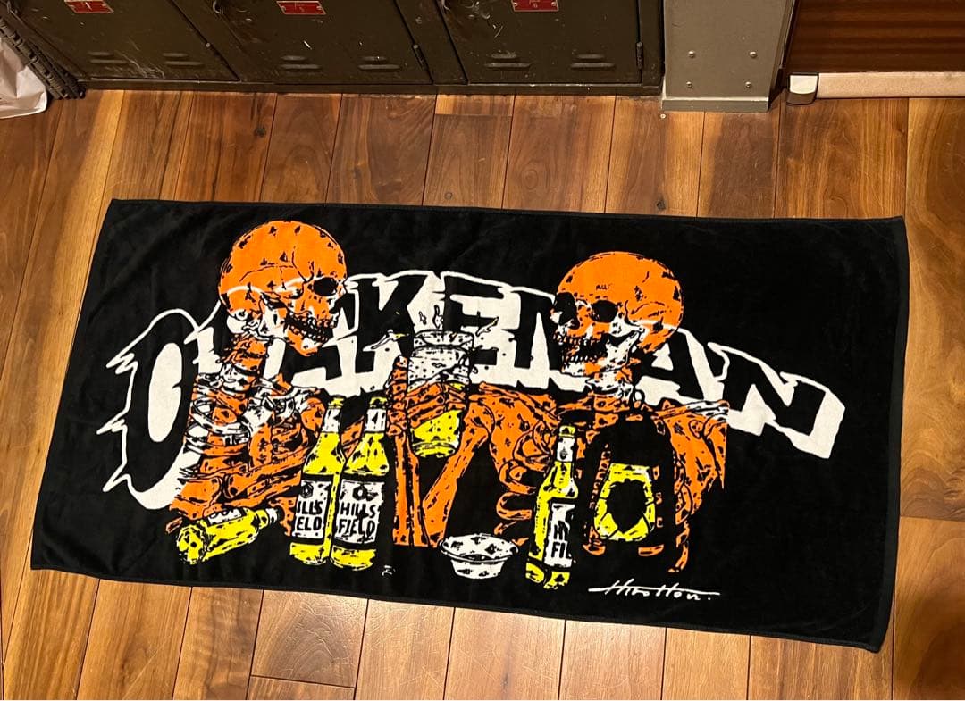 レア❗️ ヒルズフィールド　OSAKEMAN SKULL バスタオル　ブラック