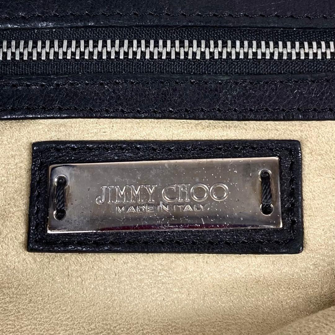 美品 ジミーチュウ レザー チェーン ショルダーバッグ 斜め掛け ブラック 黒