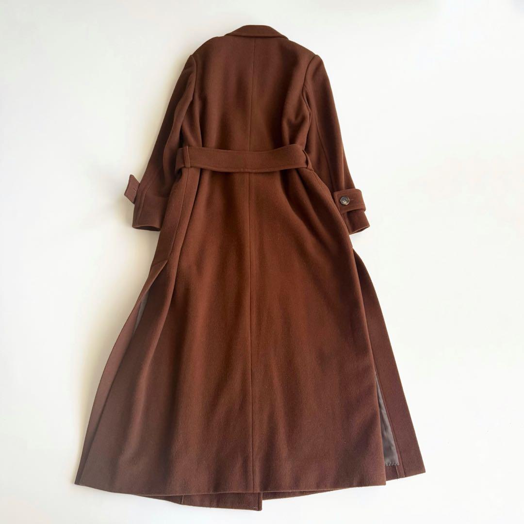 【エトレトウキョウ】ウールチェスターコート ロング M 茶 ダブルブレスト