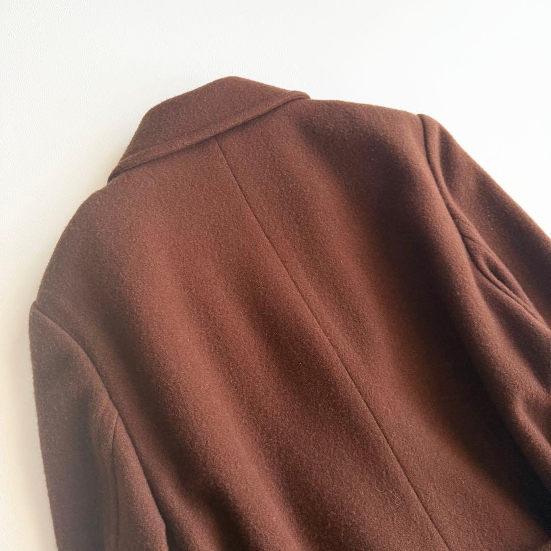 【エトレトウキョウ】ウールチェスターコート ロング M 茶 ダブルブレスト