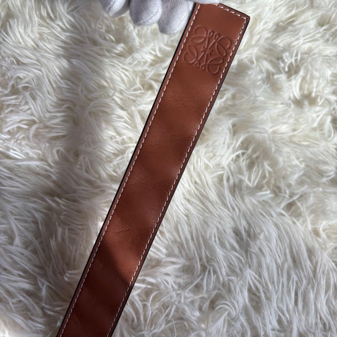 ✨美品✨ LOEWE スラップ・ブレスレット アナグラム レザー ブラウン