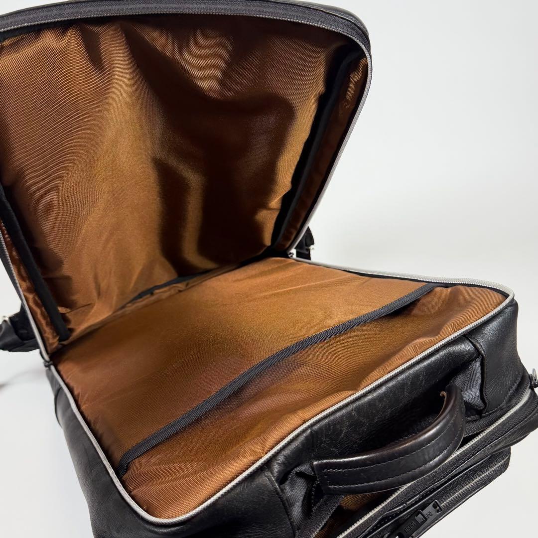 【美品】マスターピース　ビジネスリュック　ヴァリアス　レザー　ブラック