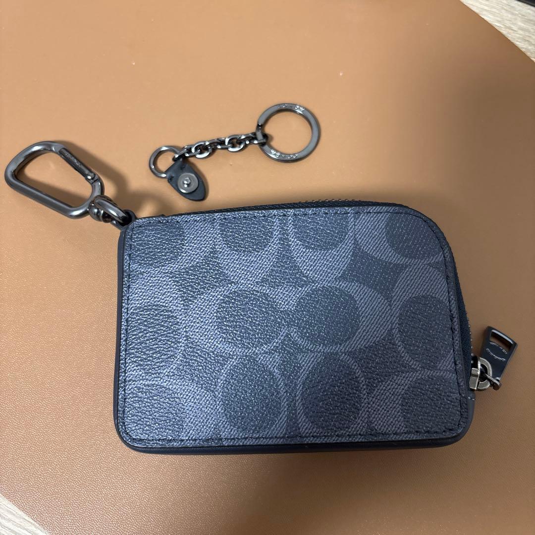 (新品)COACH Ｌジップキーケース コーチシグネチャーキャンバス