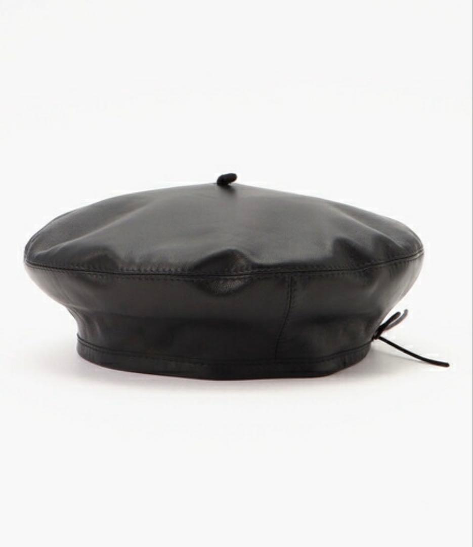 [ロレール ] ブルース ノワール ナチュラルレザー ベレー レディースSサイズ