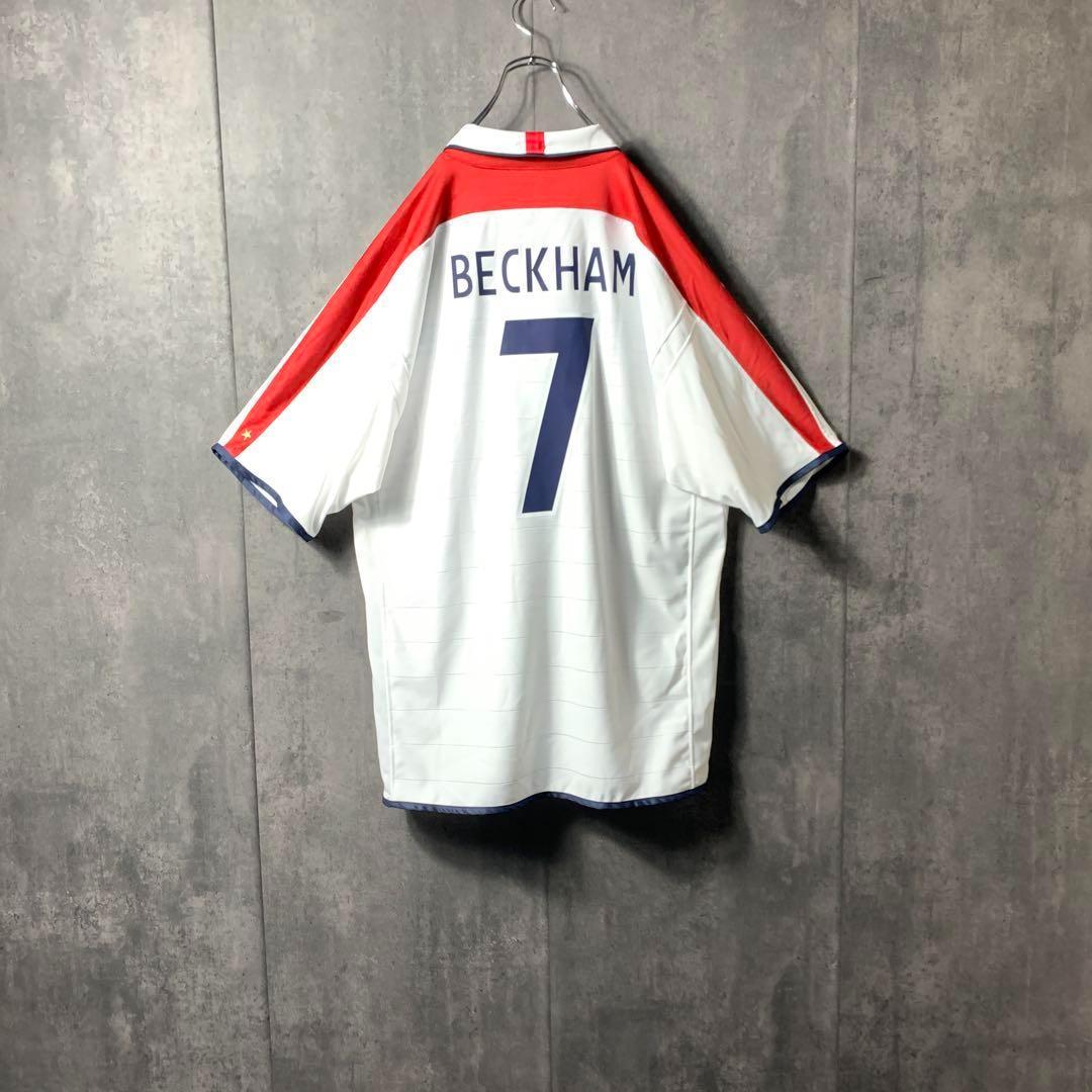 【★ベッカム】 2004年 イングランド代表 7 サッカー ゲームシャツ 2XL