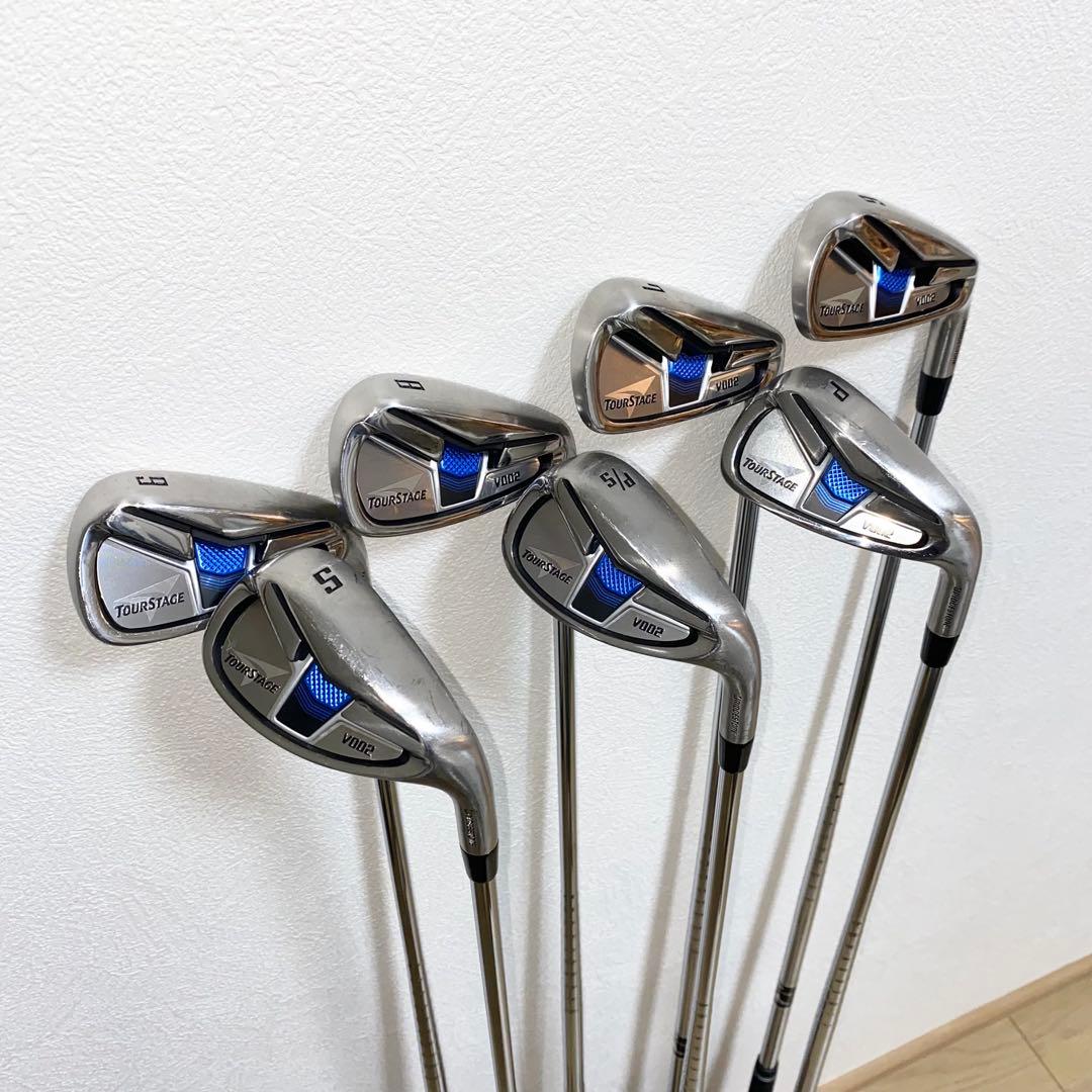 良品☆TOURSTAGEゴルフクラブ フルセット☆メンズ初心者キャディバッグ付S