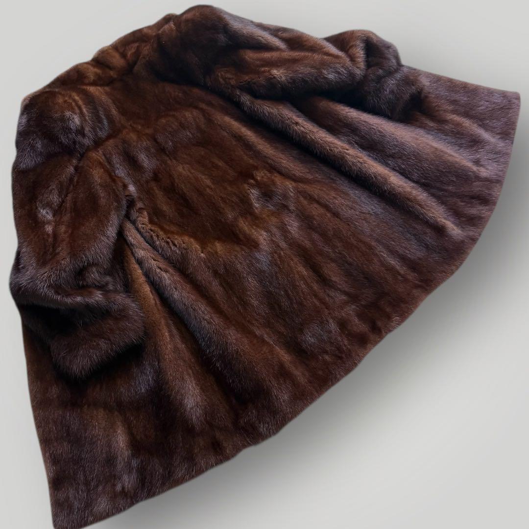 本毛皮☆ミンクファー MINK ファーコート ふかふか◎ 毛艶◎ ブラウン系
