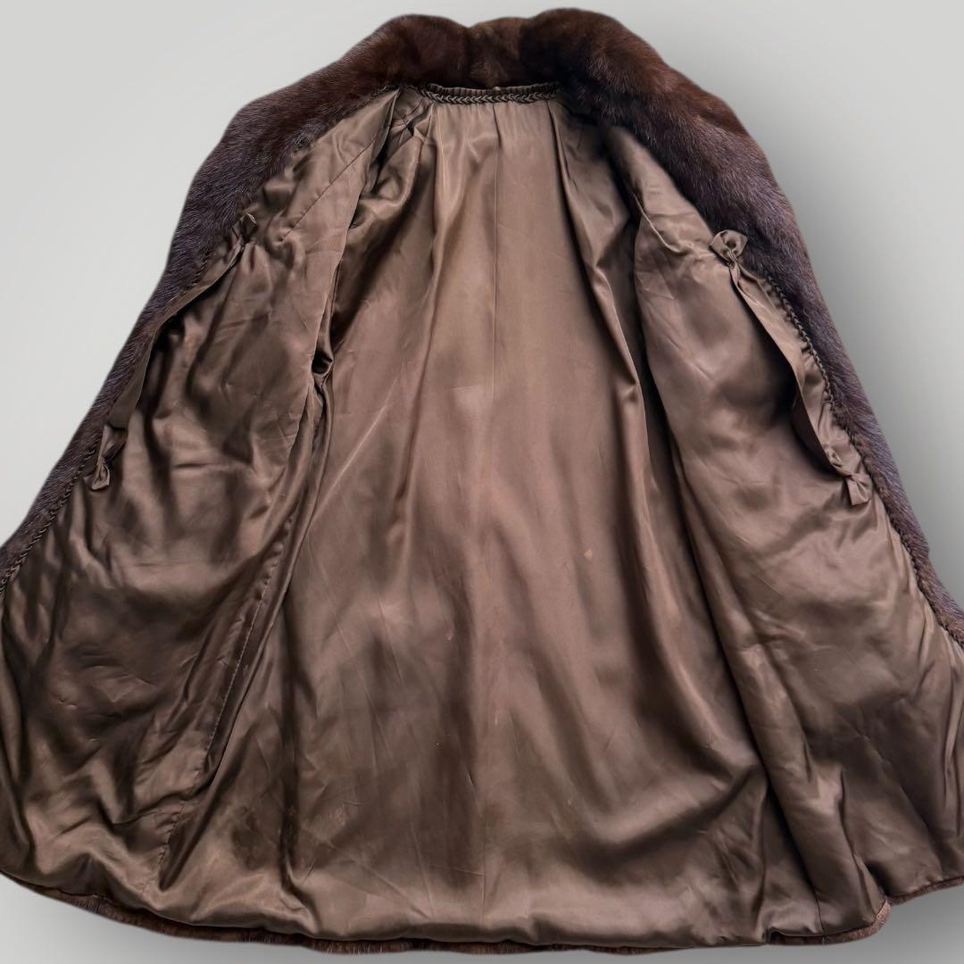 本毛皮☆ミンクファー MINK ファーコート ふかふか◎ 毛艶◎ ブラウン系