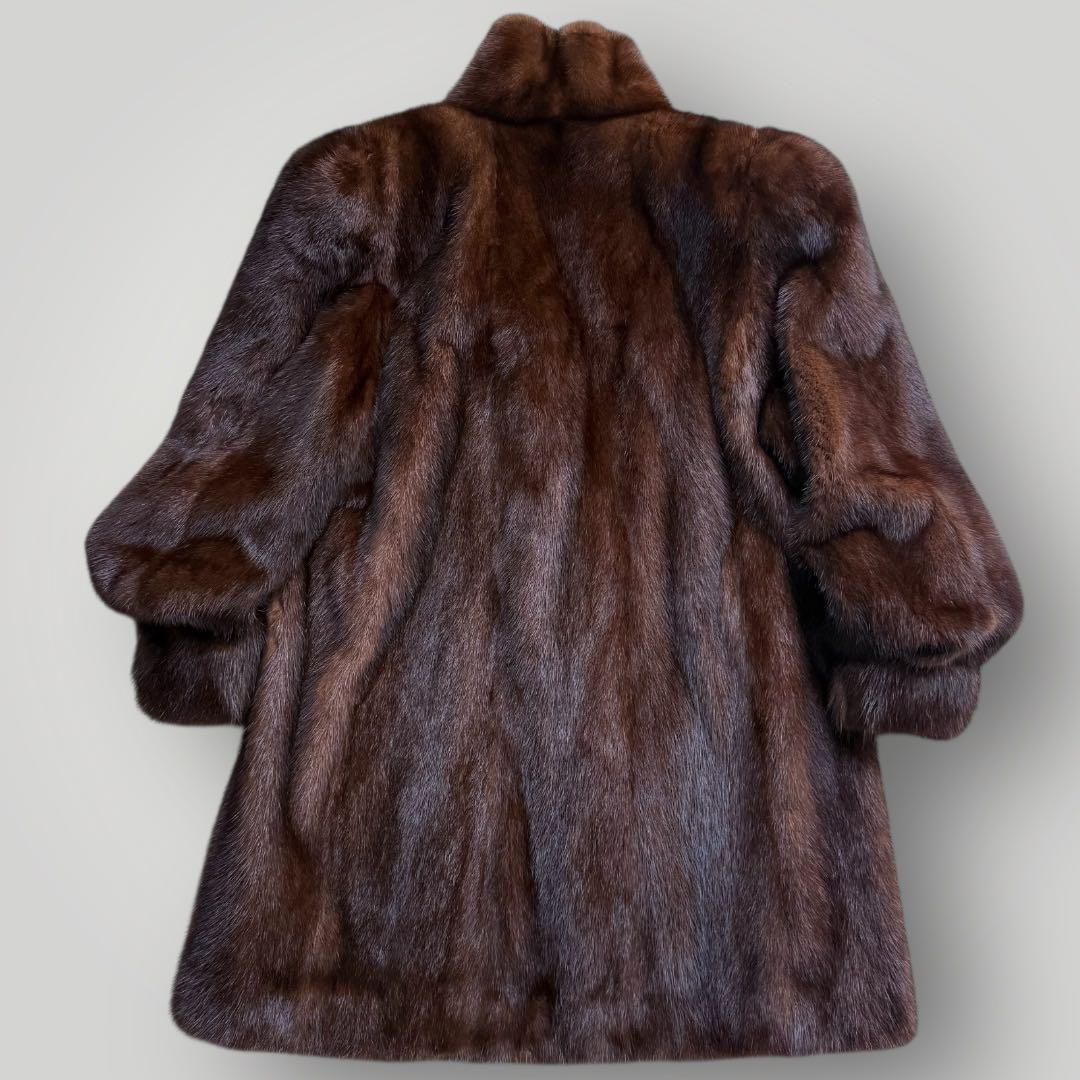 本毛皮☆ミンクファー MINK ファーコート ふかふか◎ 毛艶◎ ブラウン系