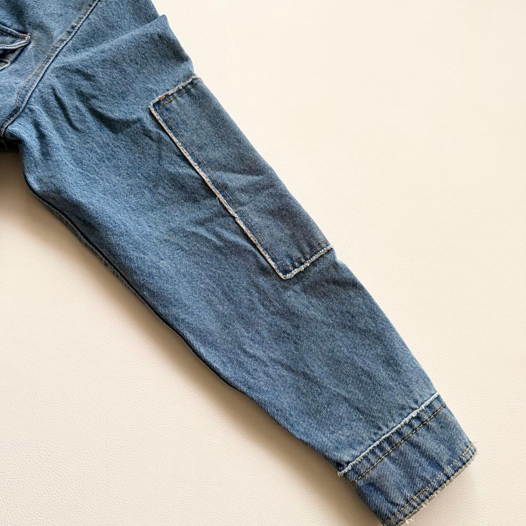 23SS 【ヌメロヴェントゥーノ】 オーバーデニムジャケット 銀ボタン 革パッチ