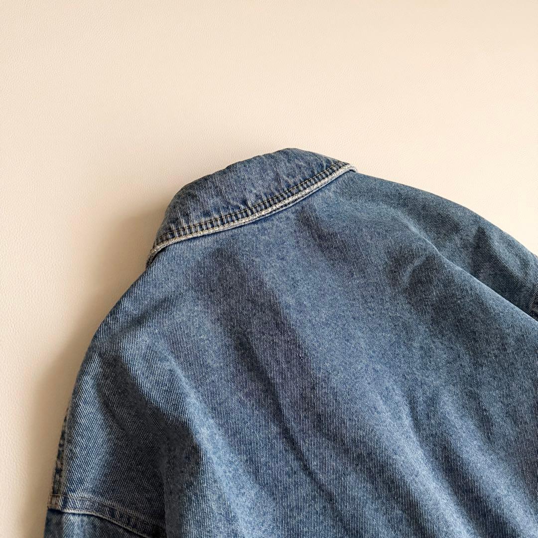 23SS 【ヌメロヴェントゥーノ】 オーバーデニムジャケット 銀ボタン 革パッチ