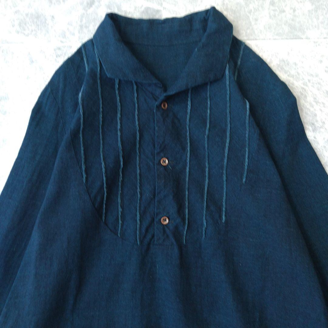 020 カズ様 パラスパレス コットン インディゴ シャツ ワンピース