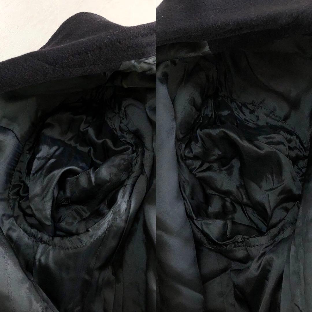 希少✨ヴェルサーチ キャメル100% ダブルチェスターコート ダークネイビー