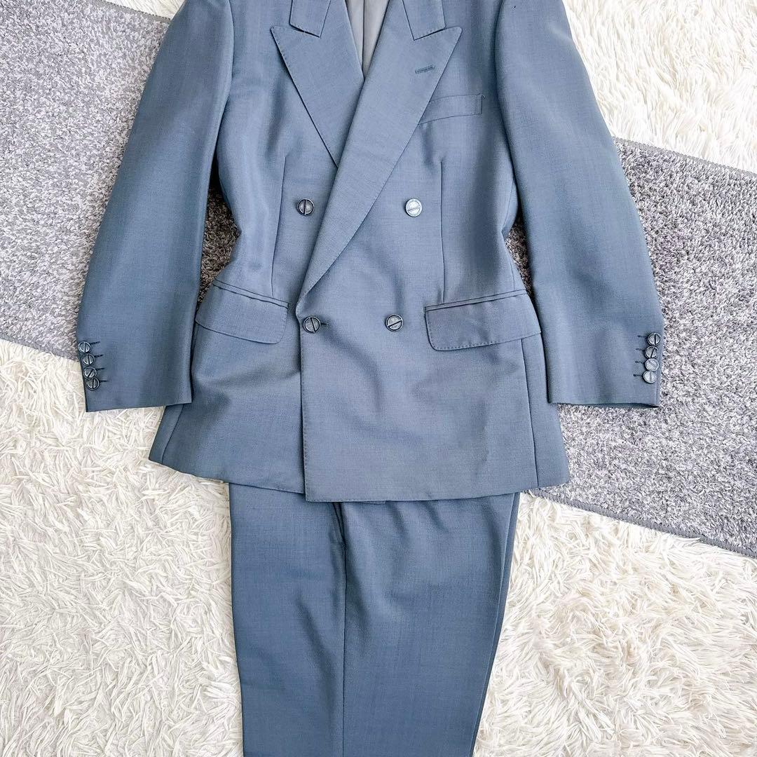 オールド　ディオール セットアップ　スーツ　ダブルボタン　モヘア　グレー