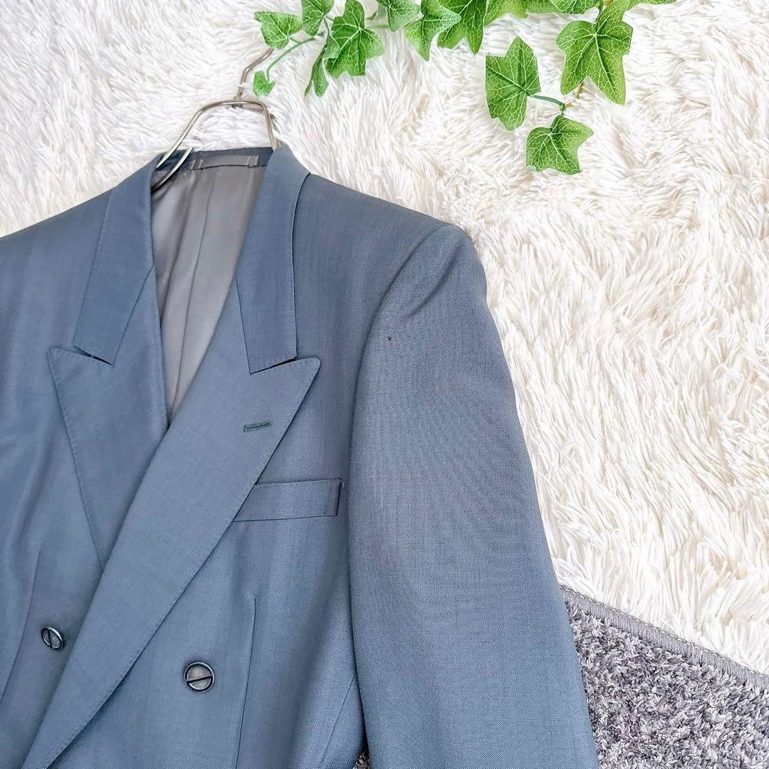 オールド　ディオール セットアップ　スーツ　ダブルボタン　モヘア　グレー