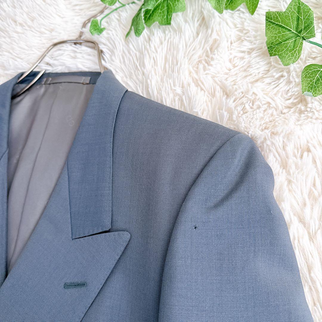 オールド　ディオール セットアップ　スーツ　ダブルボタン　モヘア　グレー