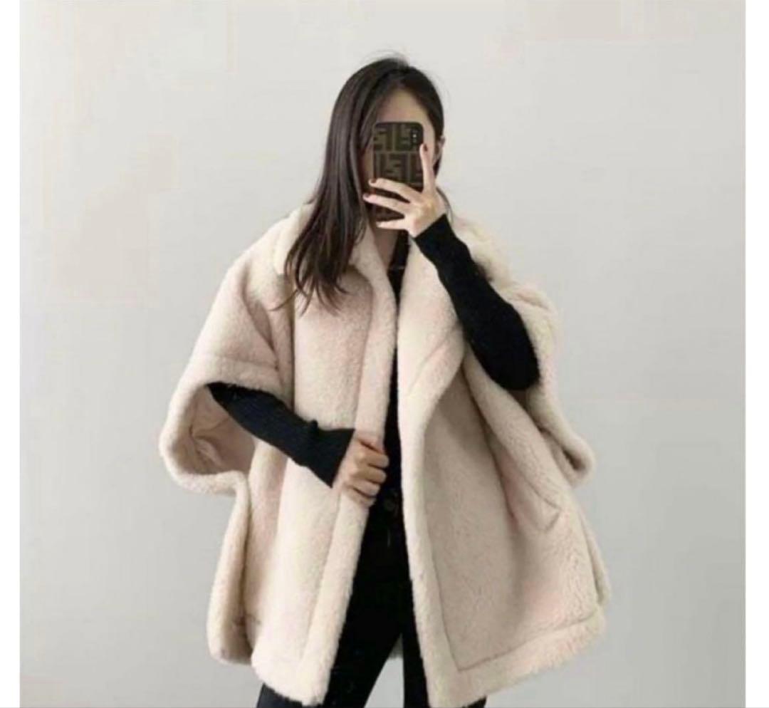 マックスマーラー風 テディベア ポンチョ 新品タグ付き アルパカ ウール シルク