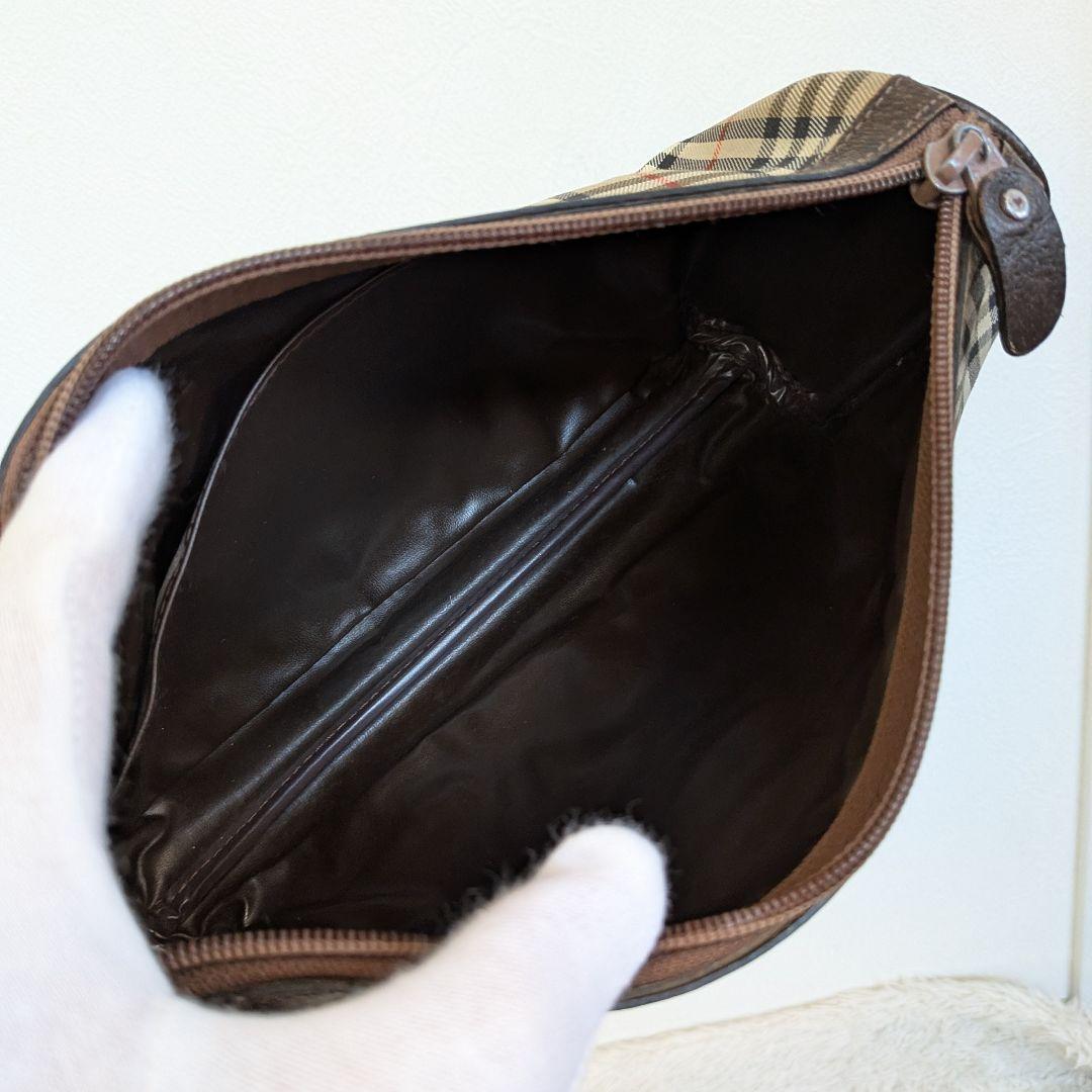 良品　バーバリー　ノバチェック柄 クラッチバッグ ホース　ヴィンテージ　セカンド