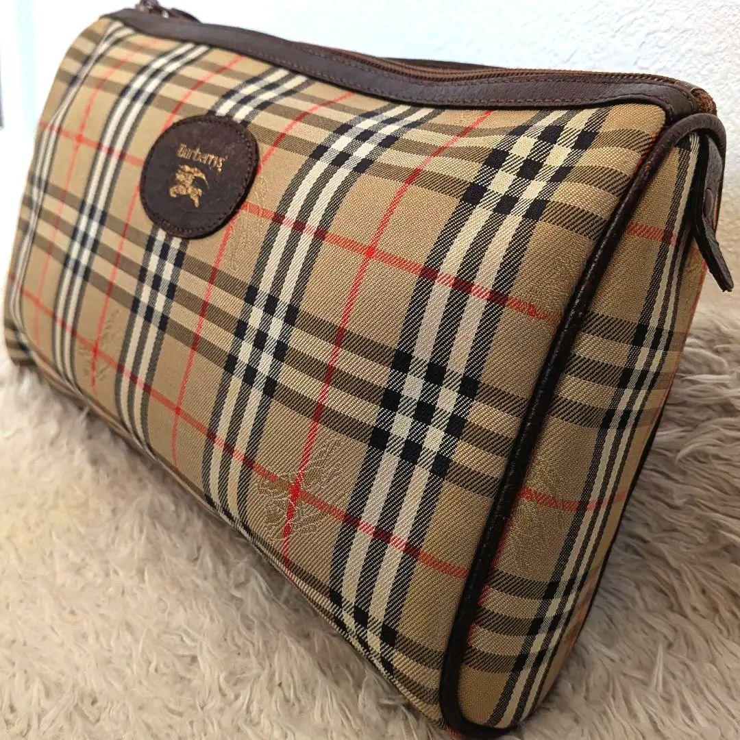 良品　バーバリー　ノバチェック柄 クラッチバッグ ホース　ヴィンテージ　セカンド