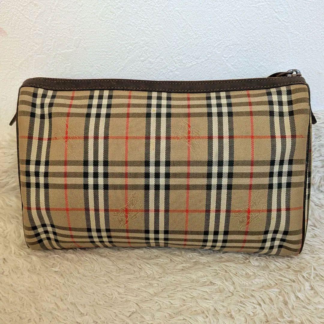 良品　バーバリー　ノバチェック柄 クラッチバッグ ホース　ヴィンテージ　セカンド