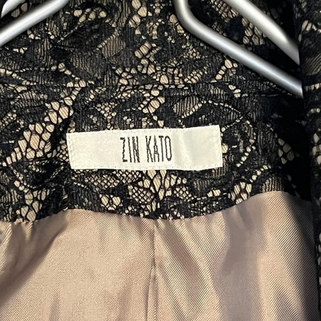 美品【ZIN KATO】トレンチコート 38サイズM レース 日本製 ウール