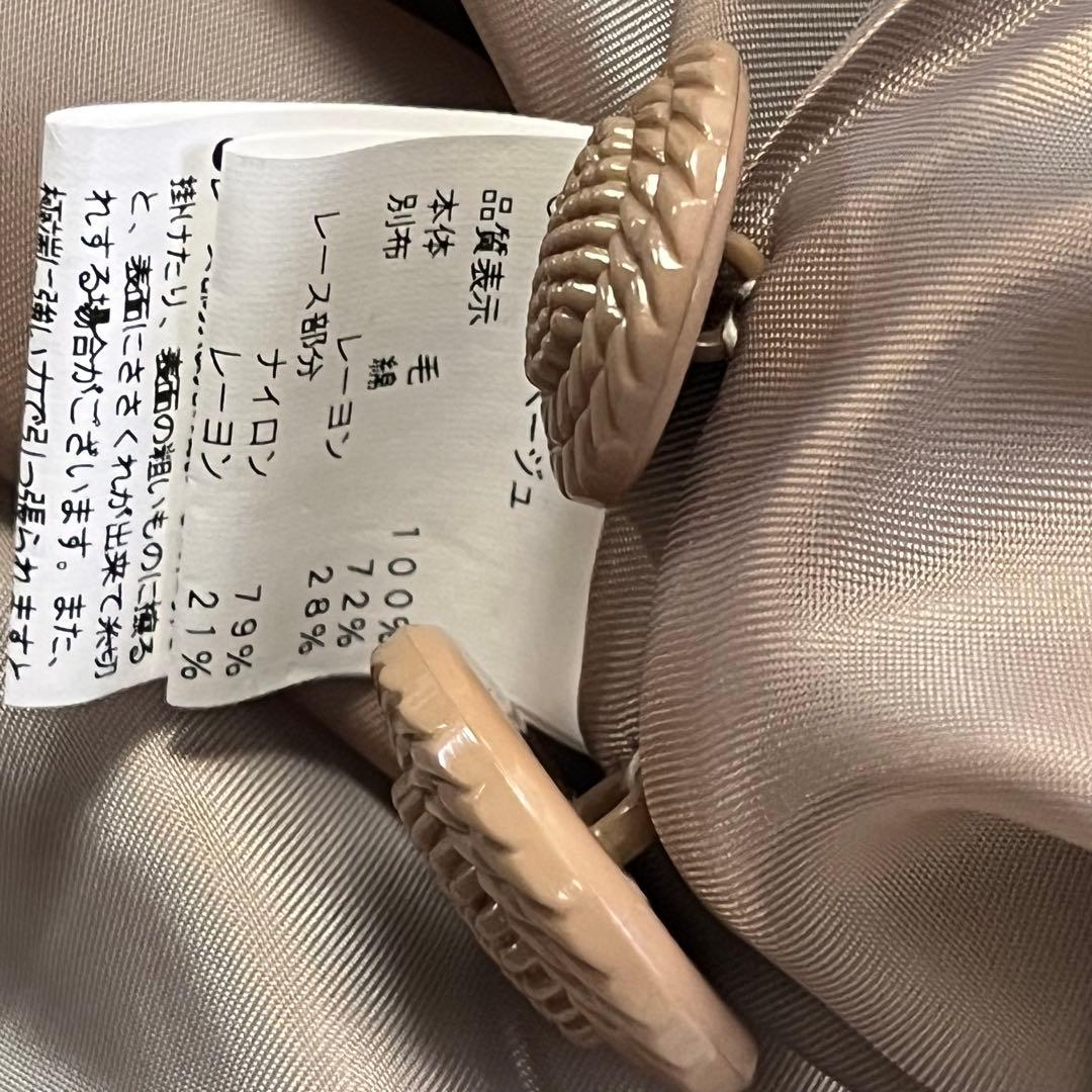 美品【ZIN KATO】トレンチコート 38サイズM レース 日本製 ウール