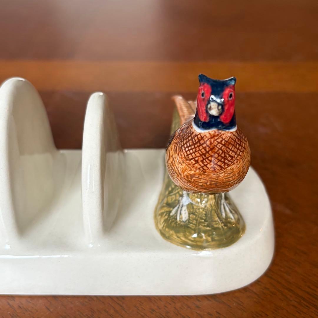 【レア美品】英国製　Quail Pottery★キジ★可愛いトーストラック