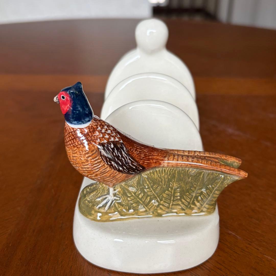 【レア美品】英国製　Quail Pottery★キジ★可愛いトーストラック