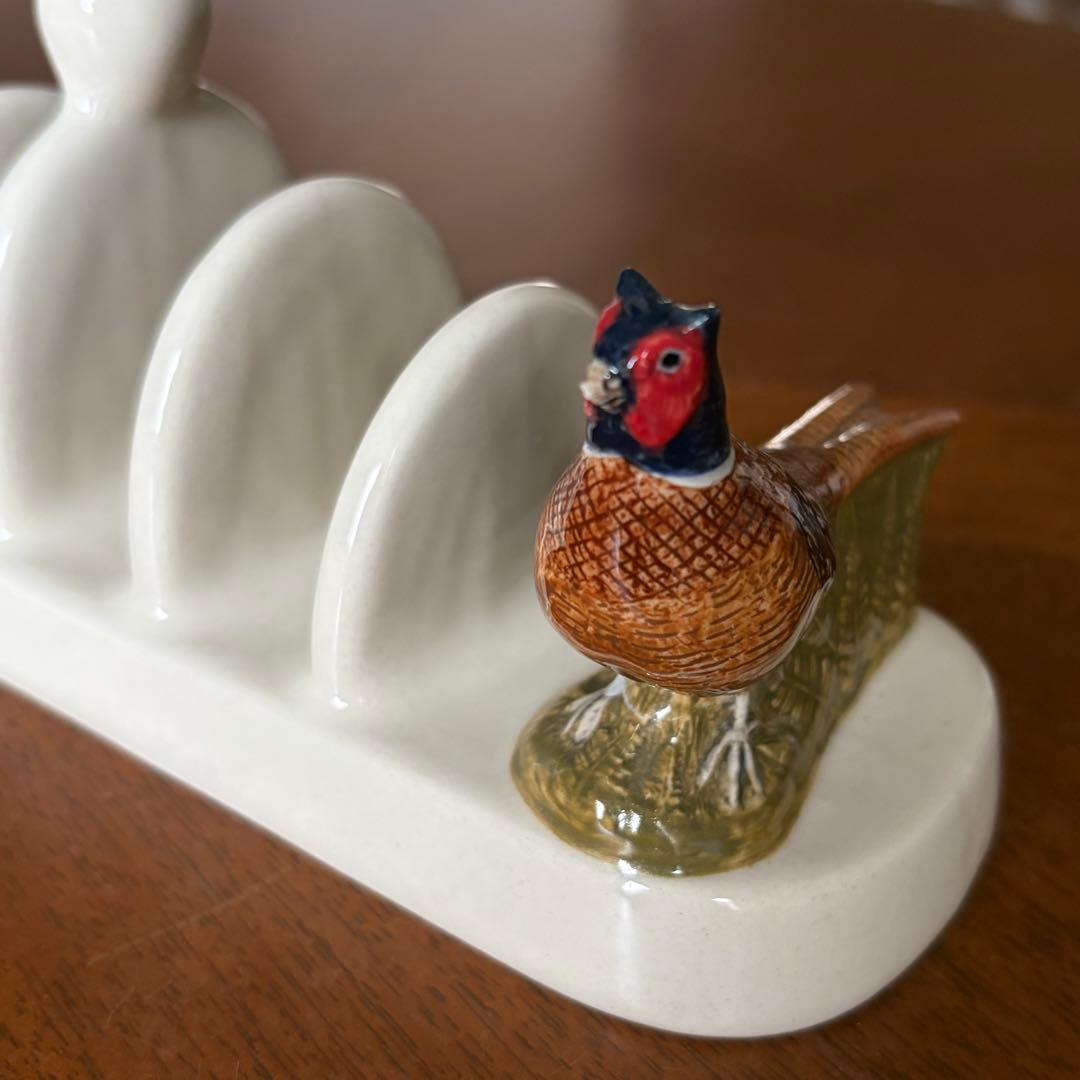 【レア美品】英国製　Quail Pottery★キジ★可愛いトーストラック