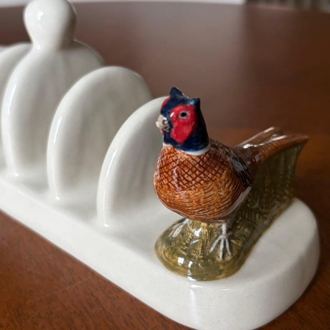 【レア美品】英国製　Quail Pottery★キジ★可愛いトーストラック